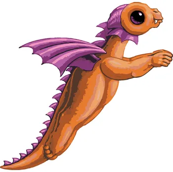 ZUTY Malování podle čísel - DRÁČEK VE TVARU PÍSMENKA F (SUE ELLEN BROWN) Rozměr: 40x50 cm, Rámování: bez rámu a bez vypnutí plátna