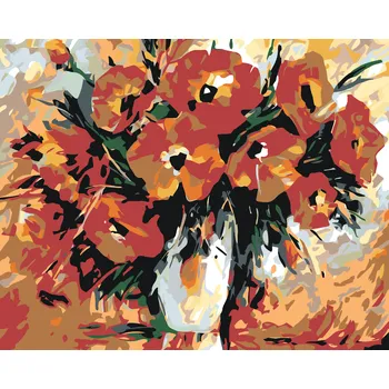 ZUTY Malování podle čísel - VLČÍ MÁK V BÍLÉ VÁZE Rozměr: 40x50 cm, Rámování: bez rámu a bez vypnutí plátna