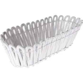 Biokrb Dřevěný obal na květináč Fence 2, bílá, 30 x 10 x 14 cm