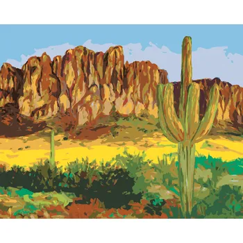 ZUTY Malování podle čísel - ARIZONSKÁ POUŠTNÍ KRAJINA Rozměr: 40x50 cm, Rámování: bez rámu a bez vypnutí plátna