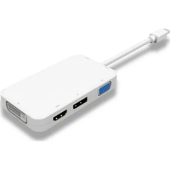 elektrický kabel OEM Adaptér mini DisplayPort - DP + HDMI + DVI + VGA , 1080p, 4K*2K kportadm16