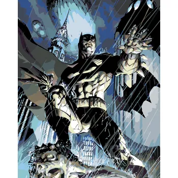 ZUTY Malování podle čísel - BATMAN V DEŠTI Rozměr: 40x50 cm, Rámování: bez rámu a bez vypnutí plátna