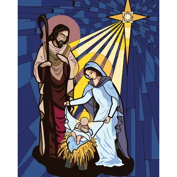 Hračka ZUTY Malování podle čísel - SVATÁ RODINA Rozměr: 40x50 cm, Rámování: vypnuté plátno na rám