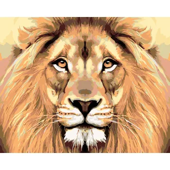 ZUTY Malování podle čísel - LVÍ POHLED Rozměr: 40x50 cm, Rámování: bez rámu a bez vypnutí plátna