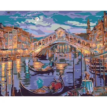 Hračka ZUTY Malování podle čísel - LÁVKA PŘES ŘEKU Rozměr: 40x50 cm, Rámování: vypnuté plátno na rám