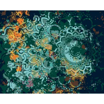 ZUTY Malování podle čísel - ABSTRAKTNÍ MANDALA Rozměr: 40x50 cm, Rámování: bez rámu a bez vypnutí plátna