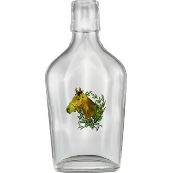 Láhev Láhev Vreckorum - 0.20 bezbarevná + obtisk kůň bez značky