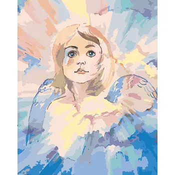 ZUTY Malování podle čísel - MALÝ VÁNOČNÍ ANDĚL Rozměr: 40x50 cm, Rámování: bez rámu a bez vypnutí plátna