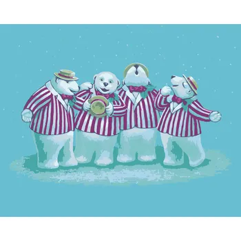 ZUTY Malování podle čísel - MEDVĚDÍ KVARTETO (SUE ELLEN BROWN) Rozměr: 40x50 cm, Rámování: bez rámu a bez vypnutí plátna