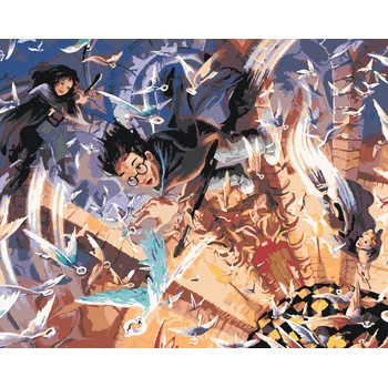 ZUTY Malování podle čísel - HARRY POTTER, HERMIONA A RON HLEDAJÍ KLÍČ Rozměr: 40x50 cm, Rámování: bez rámu a bez vypnutí plátna