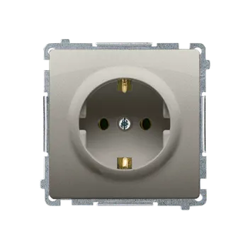 Elektrická zásuvka SIMON Basic BMGSZ1Z.01/29 Zásuvka jednonásobná typu Schuko (strojek s krytem) s clonkami, 16 A, 250