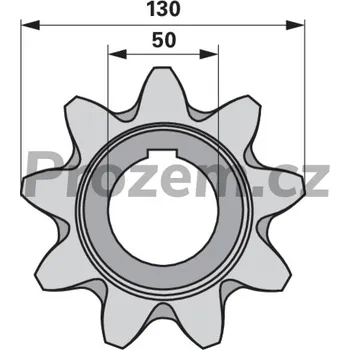 Auto-moto Řetězové kolo pro Claas, 9 zubů, 130/50 mm, 6508690