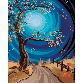 ZUTY Malování podle čísel - STROM U CESTY Rozměr: 40x50 cm, Rámování: bez rámu a bez vypnutí plátna