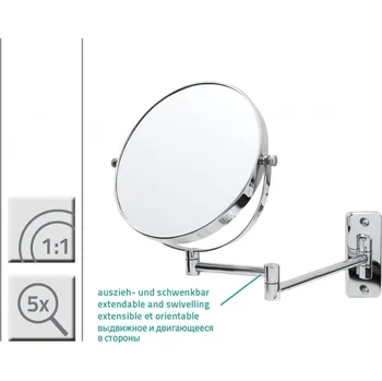 Ridder 03104100 Zvětšovací kosmetické zrcátko BELLE, 5× zvětšovací - nástěnné