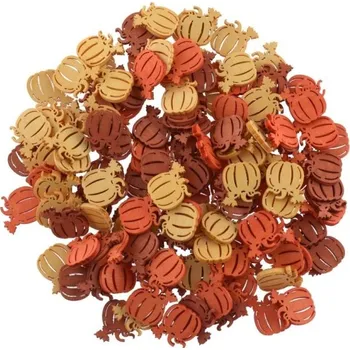 Dekorace Dýně 1,5cm,144ks dřevěné, barevné