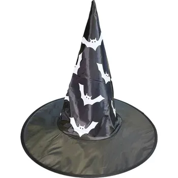 Karnevalový doplněk Čarodějnický klobouk černý netopýr
