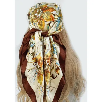 Šátek Moderní hedvábný šátek 90x90 cm - pokrývka hlavy Barva: 42