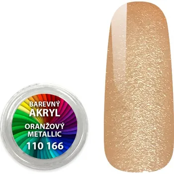 Umělé nehty Akryl pudr metalický - Oranžový metallic - 4 ml