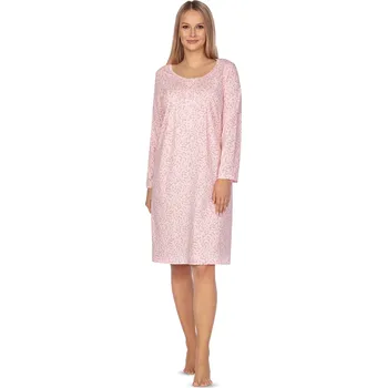 Dámské noční prádlo Regina noční košile 008 - růžová, XL (Dámská noční košile s dlouhým rukávem)