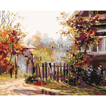 ZUTY Malování podle čísel - NA VENKOVĚ PŘED DOMEM Rozměr: 40x50 cm, Rámování: vypnuté plátno na rám