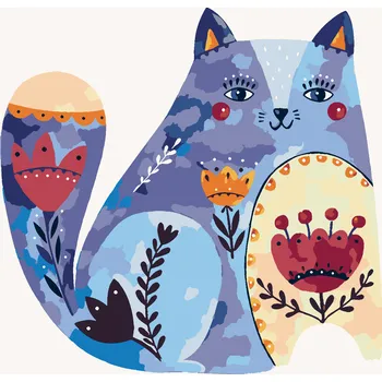 ZUTY Malování podle čísel - MODRÁ KOČKA Rozměr: 40x50 cm, Rámování: bez rámu a bez vypnutí plátna