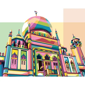 ZUTY Malování podle čísel - BAREVNÝ CHRÁM Rozměr: 40x50 cm, Rámování: bez rámu a bez vypnutí plátna