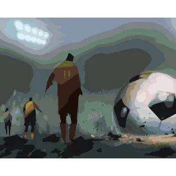 ZUTY Malování podle čísel - PŮLNOČNÍ FOTBAL NA STADIONU Rozměr: 40x50 cm, Rámování: bez rámu a bez vypnutí plátna