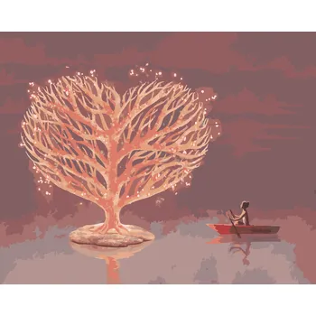 ZUTY Malování podle čísel - SRDCE Z VĚTVÍ Rozměr: 40x50 cm, Rámování: bez rámu a bez vypnutí plátna