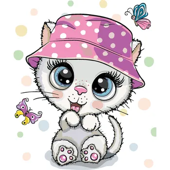 ZUTY Malování podle čísel - MALÁ KOČKA V KLOBOUKU Rozměr: 80x100 cm, Rámování: vypnuté plátno na rám