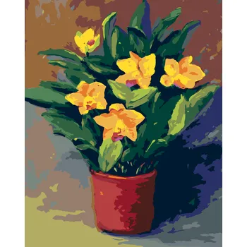 ZUTY Malování podle čísel - NARCISY V KVĚTINÁČI Rozměr: 40x50 cm, Rámování: bez rámu a bez vypnutí plátna