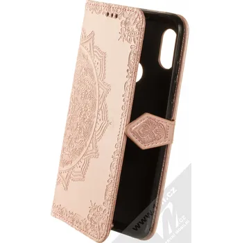 Pouzdro na mobilní telefon 1Mcz Reed Mandala 1 Book flipové pouzdro pro Xiaomi Redmi Note 6 Pro růžově zlatá (rose gold)