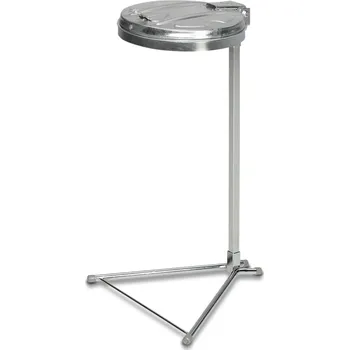 Odpadkový koš Stojan na odpadkové pytle z oceli, pozinkovaný, s ocelovým víkem