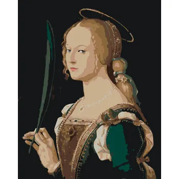 ZUTY Malování podle čísel - SVATÁ JUSTÝNA (B. MONTAGNA) Rozměr: 40x50 cm, Rámování: bez rámu a bez vypnutí plátna