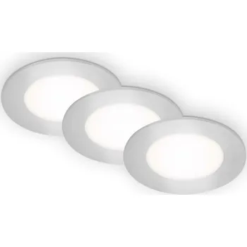 BRILONER LED vestavná svítidla 3ks sada, pr.8,6 cm, 3x LED, 3 W, 350 lm, matný chrom IP65 BRI 7057-434