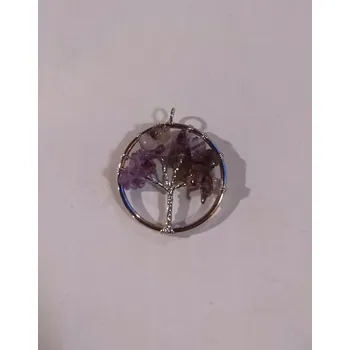 Přívěsek Přívěsek strom života s kameny ametyst (Přívěsek z bižuterie ametyst)