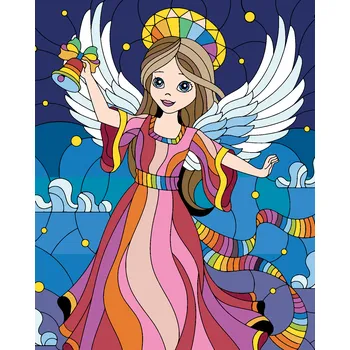 ZUTY Malování podle čísel - ŽENA BAREVNÝ ANDĚL Rozměr: 40x50 cm, Rámování: bez rámu a bez vypnutí plátna