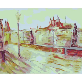 ZUTY Malování podle čísel - ABSTRAKTNÍ KARLŮV MOST Rozměr: 40x50 cm, Rámování: bez rámu a bez vypnutí plátna