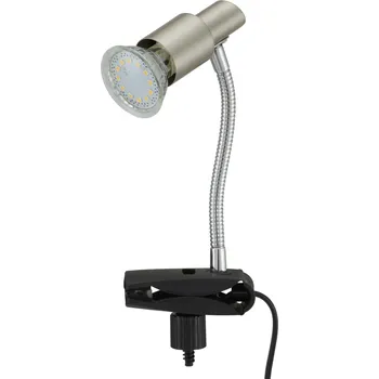 Lampička BRILONER Flexibilní svítidlo se svorkou 12 cm 1xGU10 3W 250lm matný nikl BRI 2877-012P