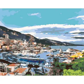 ZUTY Malování podle čísel - PŘÍSTAV HERKULES Rozměr: 40x50 cm, Rámování: bez rámu a bez vypnutí plátna