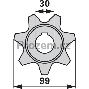 Auto-moto Řetězové kolo pro Claas, 7 zubů, 99/30 mm, 6741434, 6741435