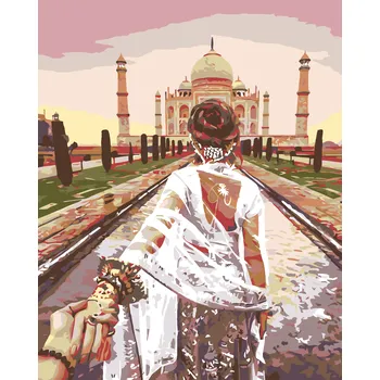 ZUTY Malování podle čísel - PŘED PALÁCEM Rozměr: 40x50 cm, Rámování: bez rámu a bez vypnutí plátna