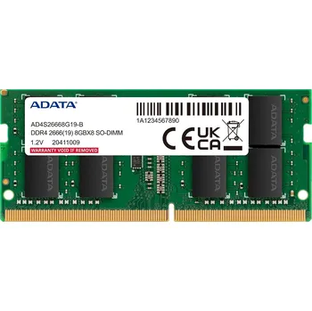 Operační paměť ADATA Adata/SO-DIMM DDR4/8GB/2666MHz/CL19/1x8GB AD4S26668G19-SGN