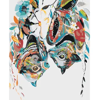 ZUTY Malování podle čísel - KVĚTINOVÍ NETOPÝŘI Rozměr: 40x50 cm, Rámování: vypnuté plátno na rám