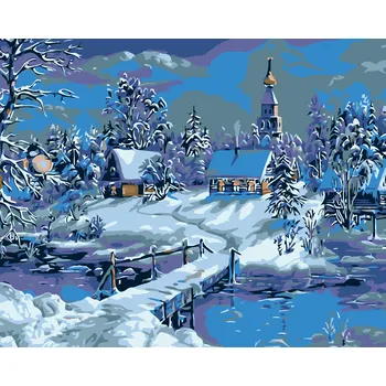 ZUTY Malování podle čísel - ZAMRZLÁ ŘÍČKA Rozměr: 40x50 cm, Rámování: vypnuté plátno na rám