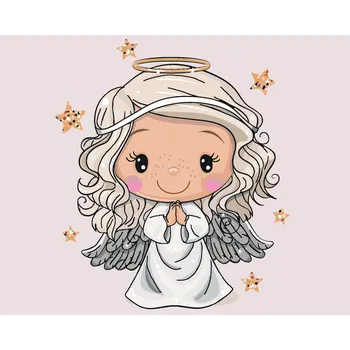 ZUTY Malování podle čísel - ROZTOMILÝ VÁNOČNÍ ANDĚL Rozměr: 80x100 cm, Rámování: vypnuté plátno na rám