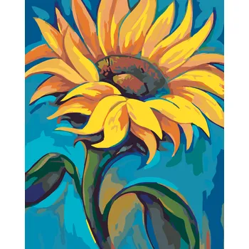 ZUTY Malování podle čísel - VELKÁ SLUNEČNICE Rozměr: 80x100 cm, Rámování: bez rámu a bez vypnutí plátna