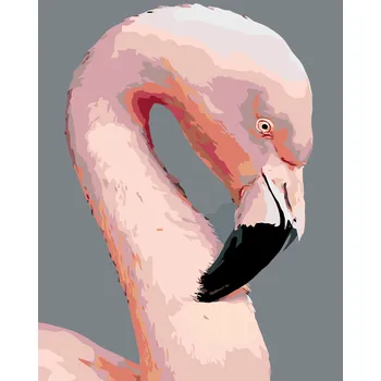 ZUTY Malování podle čísel - RŮŽOVÝ PLAMEŇÁK Rozměr: 40x50 cm, Rámování: vypnuté plátno na rám