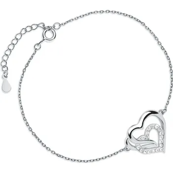 Náramek Olivie Stříbrný náramek SPOJENÁ SRDCE 7801 Ag 925; ≤1,9 g.
