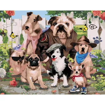ZUTY Malování podle čísel - PSI VE SLUŠIVÉM OBLEČENÍ (HOWARD ROBINSON) Rozměr: 40x50 cm, Rámování: bez rámu a bez vypnutí plátna