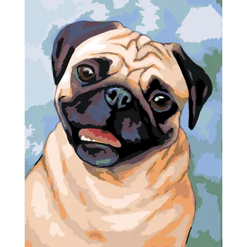 ZUTY Malování podle čísel - HNĚDÝ MOPS Rozměr: 40x50 cm, Rámování: bez rámu a bez vypnutí plátna